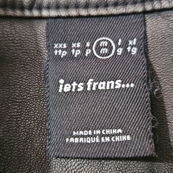 Urban Outfitters Iets Frans Jessy Faux Leather Cropped Moto Jacket Size Medium - Picture 10 of 13